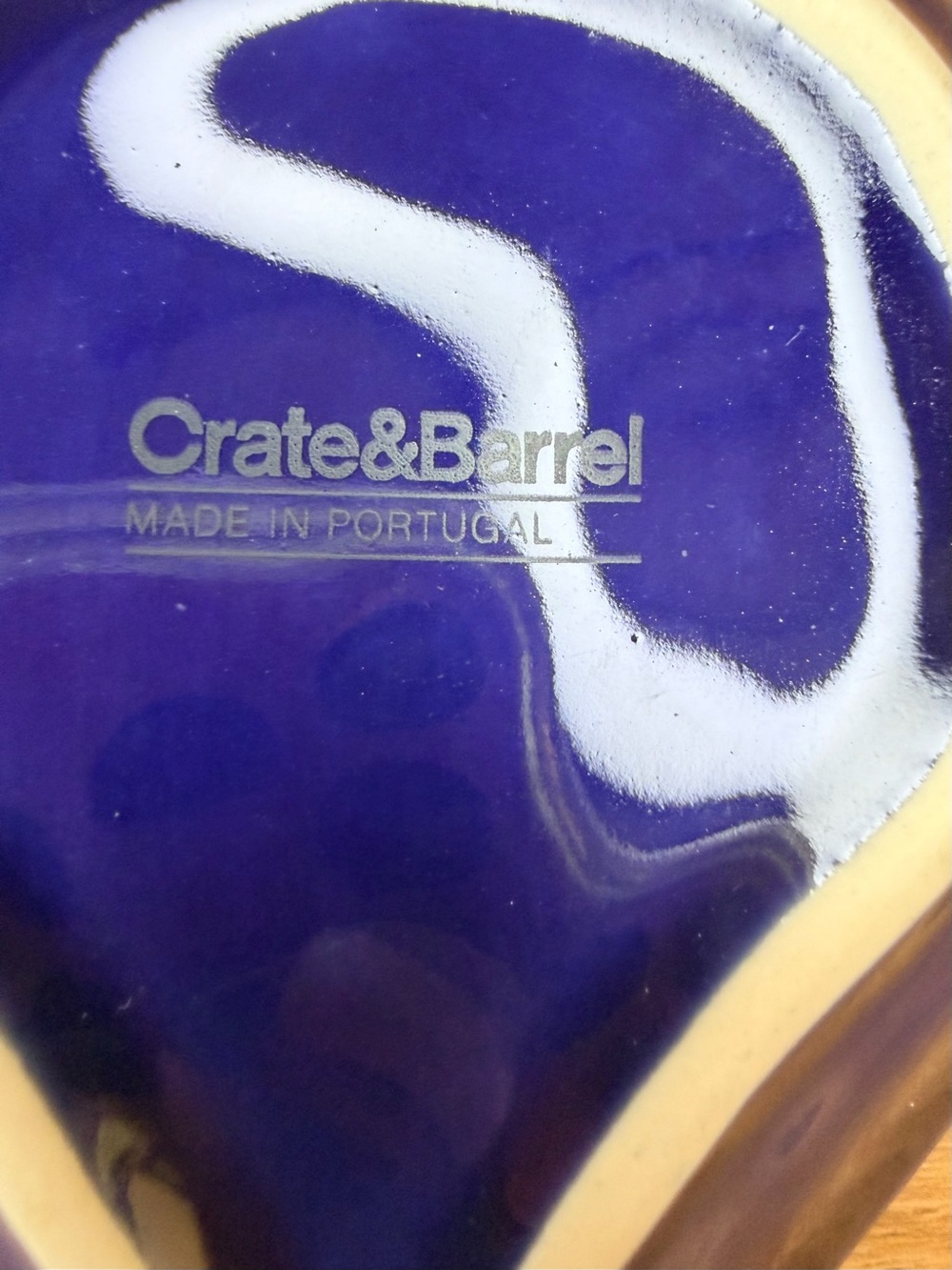 Crate & Barrel Navy Blue Ceramic Spoon Rest Holder Classic Clean Design - Picture 6 of 9